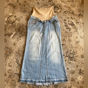 Long Maternity Denim Skirt